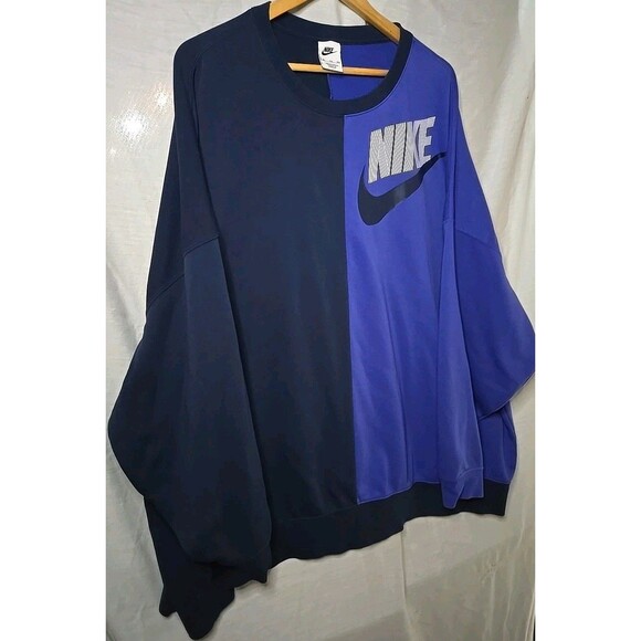 Nike Womens 2XL Color block Purple/Navy Oversize Dance Crewneck Sweatshirt - Picture 2 of 9